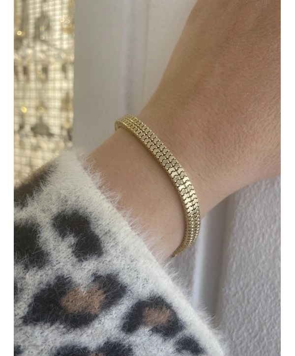 VIP İnce Sıralı Dikdörtgen Plaka Bileklik