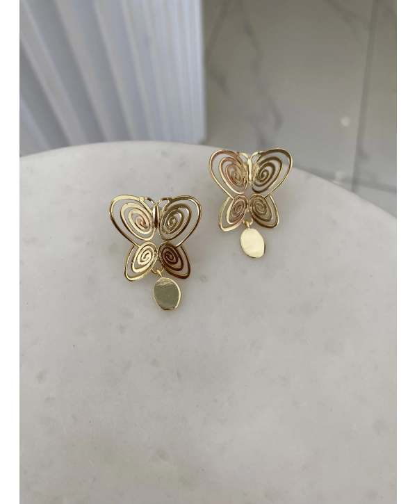 Özel Seri Pul Sallantılı Kelebek Küpe