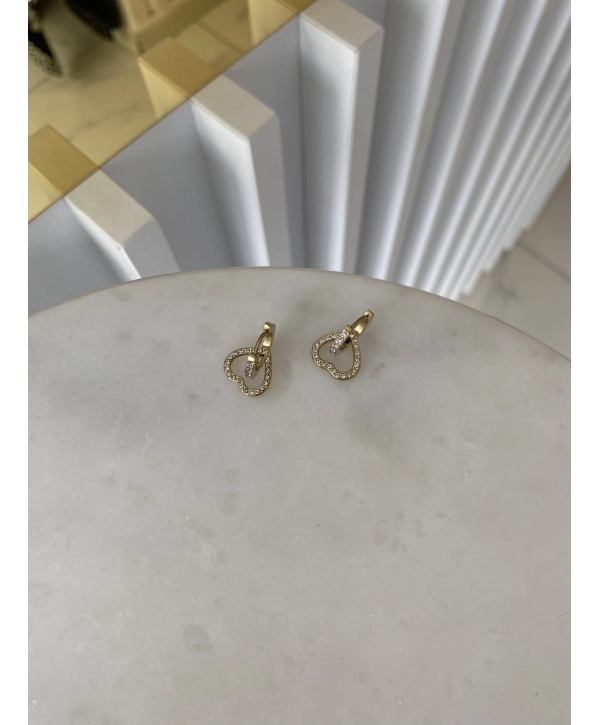 Çelik Zirkon Taş Detay Minimal Sallantılı Halka Küpe