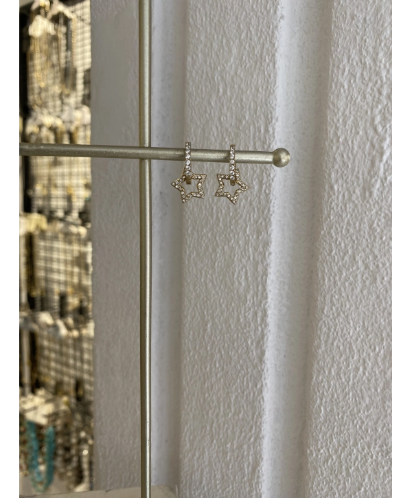 Çelik Zirkon Taş Detay Minimal Sallantılı Halka Küpe