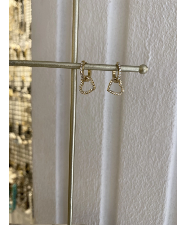 Çelik Zirkon Taş Detay Minimal Sallantılı Halka Küpe