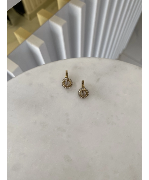 Çelik Zirkon Taş Detay Minimal Sallantılı Halka Küpe