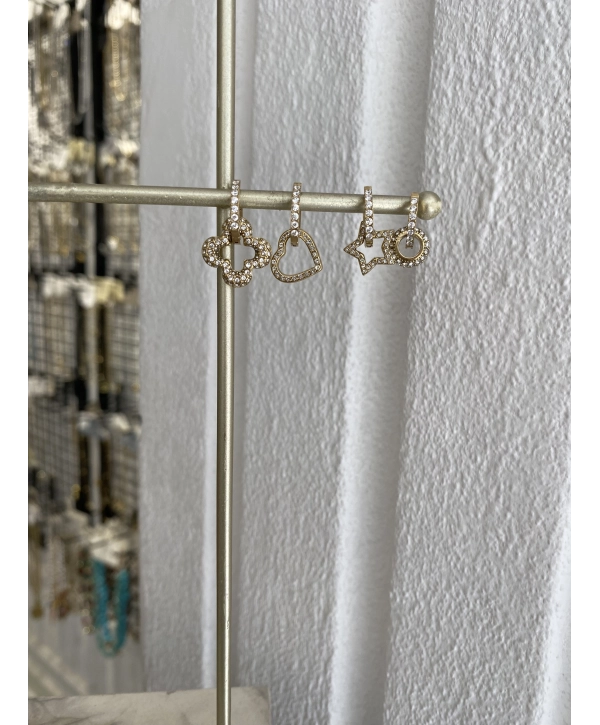 Çelik Zirkon Taş Detay Minimal Sallantılı Halka Küpe