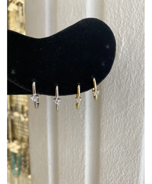 VIP Seri Yıldız Detay Dikdörtgen Küpe