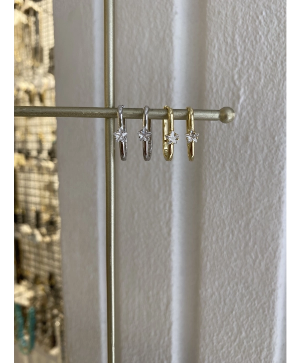 VIP Seri Yıldız Detay Dikdörtgen Küpe