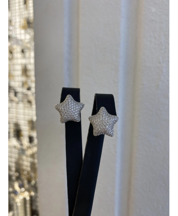 VIP Seri Zirkon Taş Bombeli Yıldız Küpe