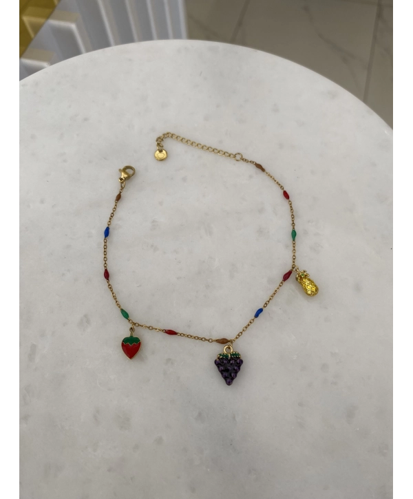 Çelik Üzüm Ve Kalp Detay Halhal