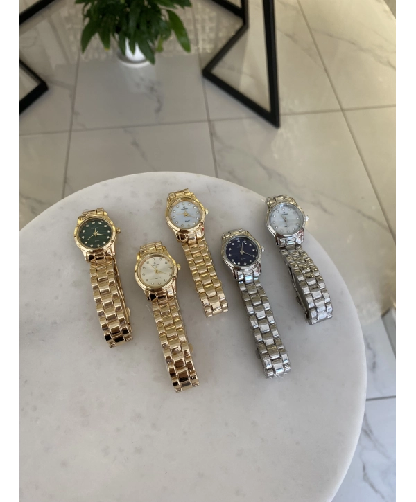 Yuvarlak Kasa Zirkon Taş Detay Saat