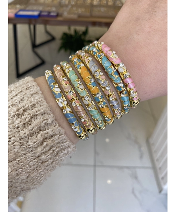 Özel Seri Mineli Çiçek Figür Kelepçe