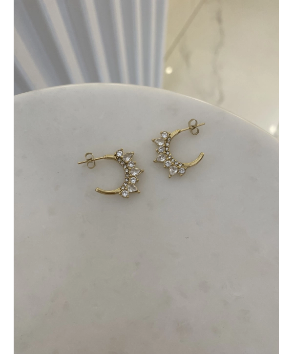 Çelik Zirkon Damla Taş Detay C Küpe