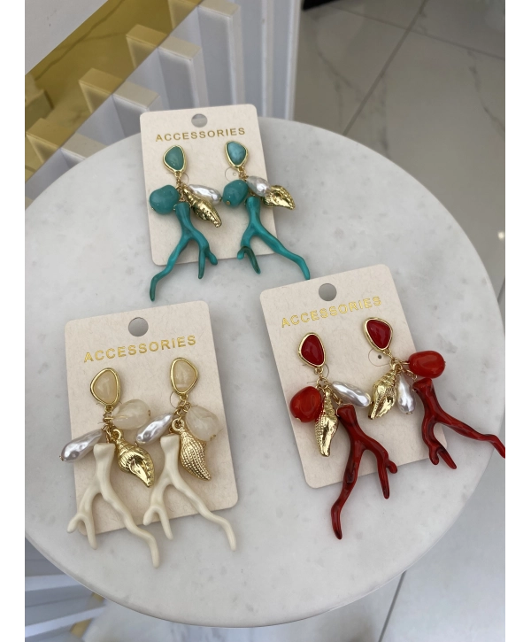 Özel Seri Charm Detay Renkli Küpe