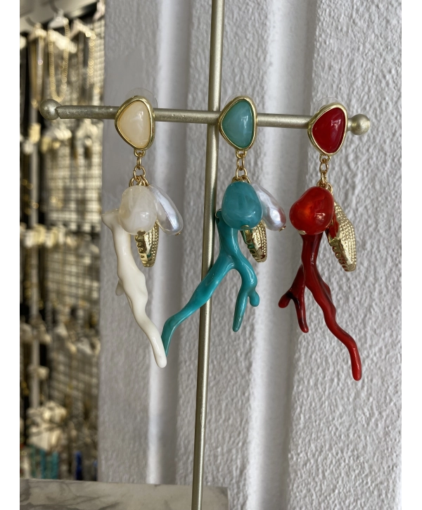 Özel Seri Charm Detay Renkli Küpe