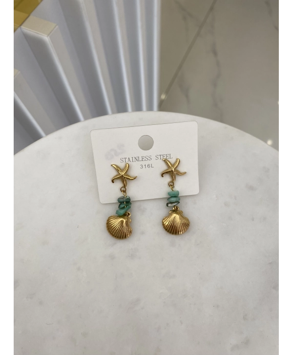 Çelik Sallantılı Deniz Yıldızı Küpe