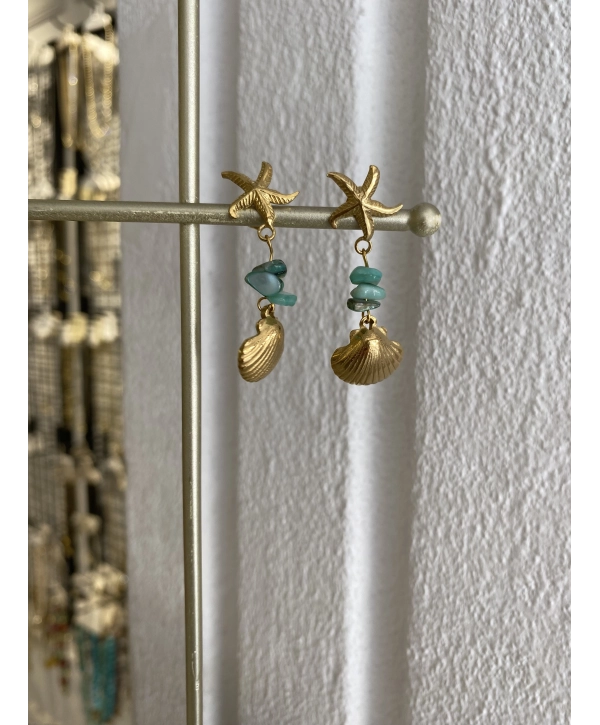 Çelik Sallantılı Deniz Yıldızı Küpe