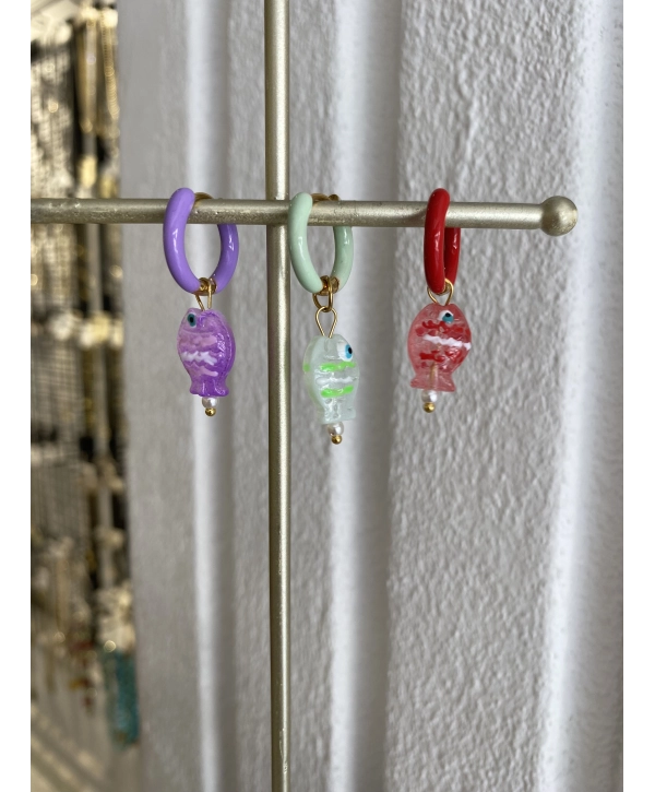 Çelik Renkli Balık Figür Küpe