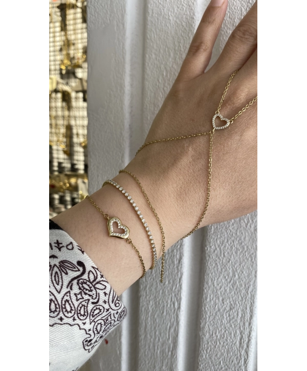 Çelik İnce Su Yolu, Kalp Bileklik ve Kalp Şahmeran Kombini