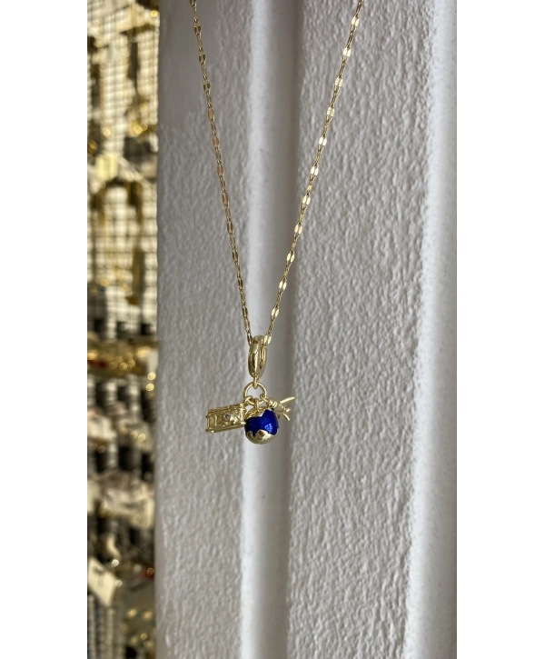 Çelik Uçak Dünya Charm Kolye