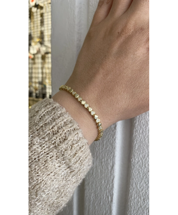 VIP Minimal Sıralı Kalp Bileklik