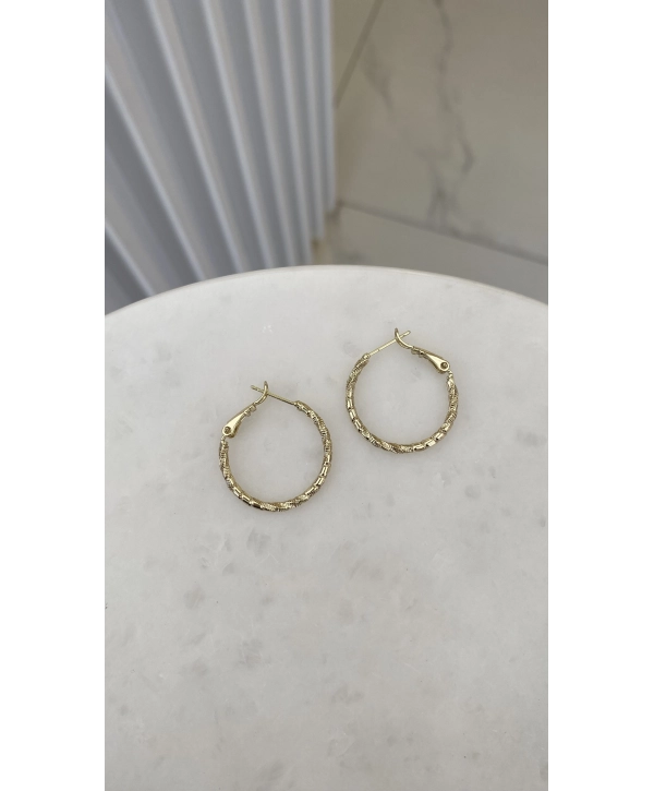 VIP Lazer Kesim Tırtıklı Halka Küpe