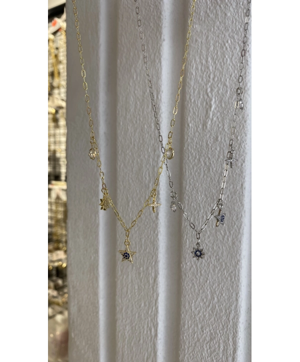 Çelik Yıldız Charm Kolye
