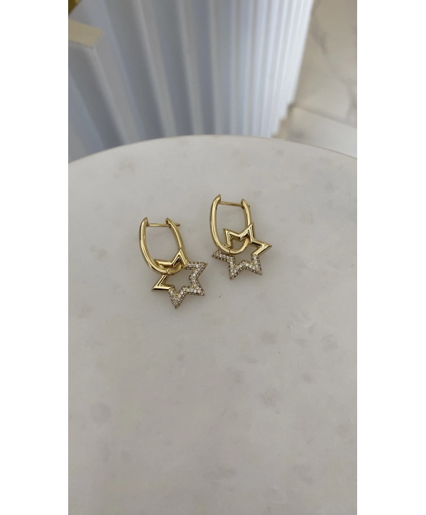 VIP U Model Sallantılı Yıldız Küpe