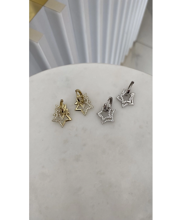 VIP İç İçe Geçme İkili Yıldız Küpe