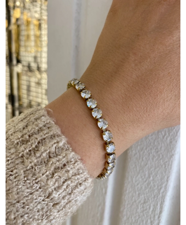 Çelik 5 MM Zirkon Taş Su Yolu Bileklik