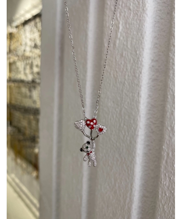 Çelik Ayıcık Kolye