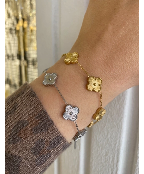 Çelik Büyük Yonca Bileklik