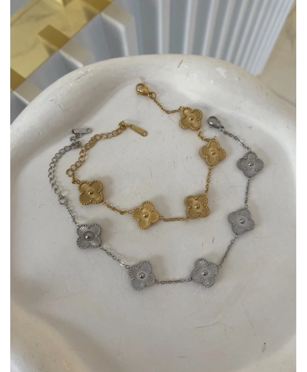 Çelik Büyük Yonca Bileklik