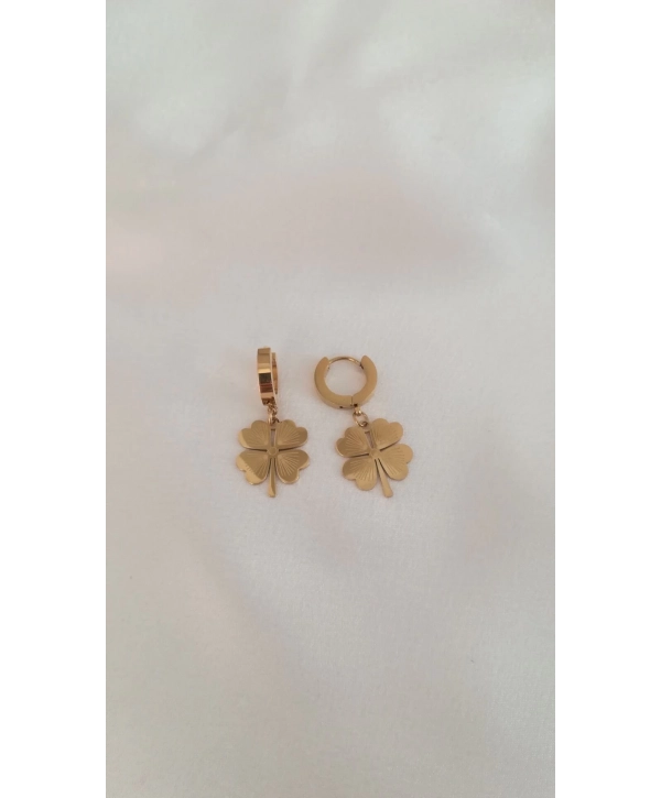 Çelik Büyük Yonca Küpe