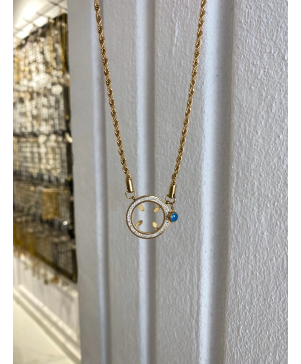 Çelik Çeyrek Takmalı Zincir Kolye