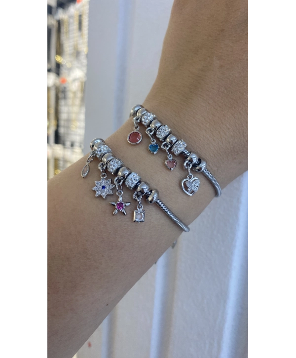 Çelik Charm Detay Pandora Bileklik