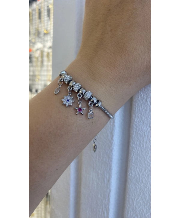 Çelik Charm Detay Pandora Bileklik