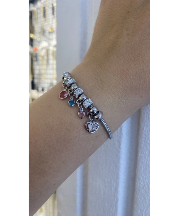 Çelik Charm Detay Pandora Bileklik
