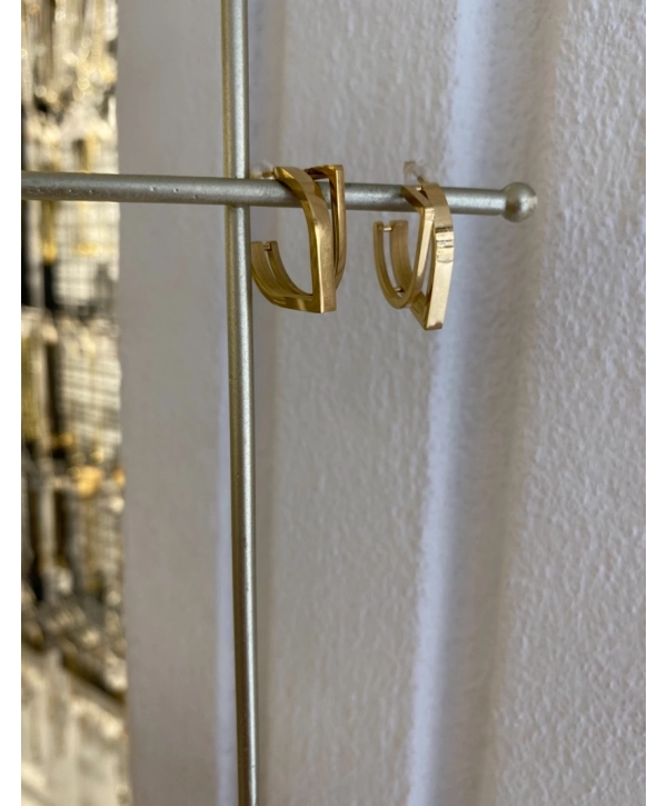 Çelik Geometrik Şekil Küpe