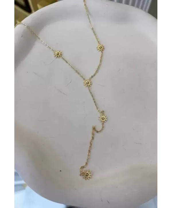 Çelik Güneş Figür Y Kolye