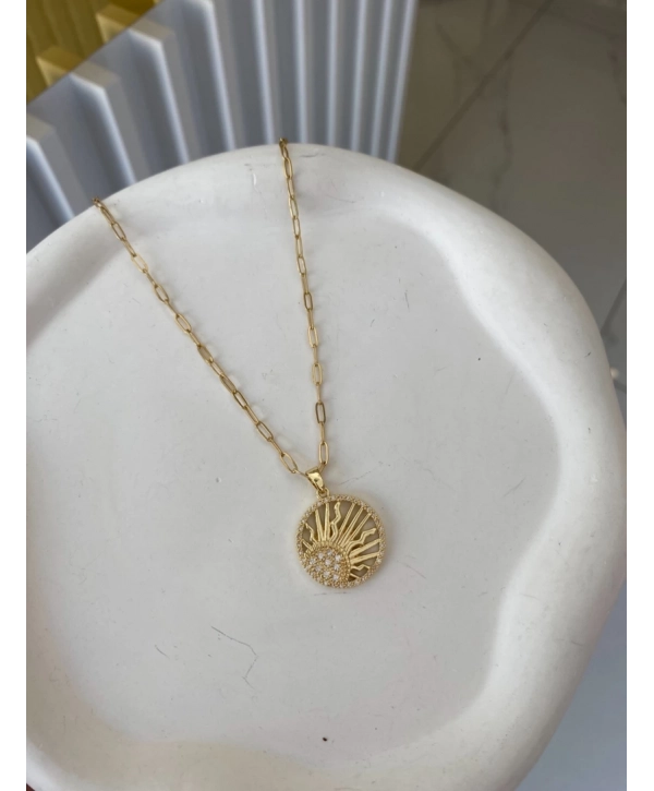 Çelik Güneş Kolye