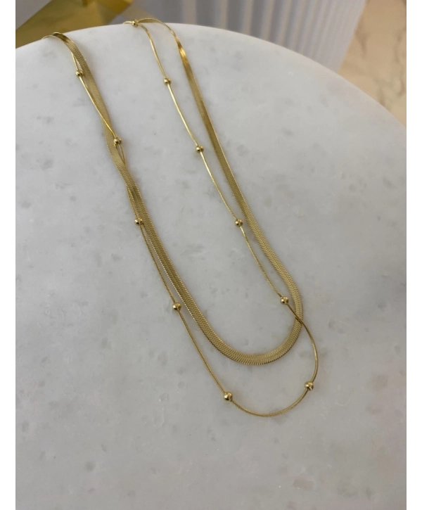 Çelik İkili Dorika Model Kolye