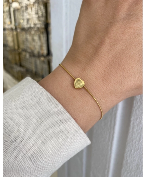 Çelik İnce Kalp Bileklik