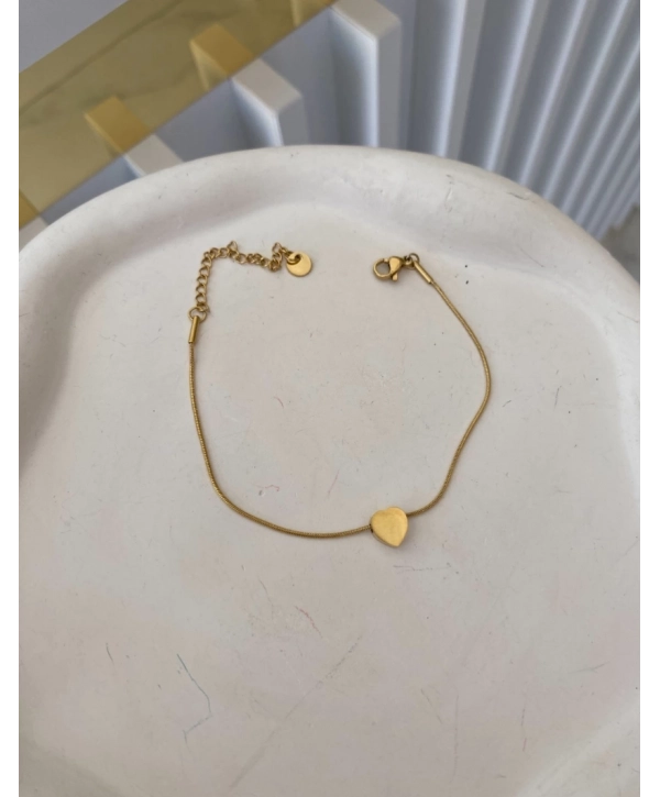 Çelik İnce Kalp Bileklik