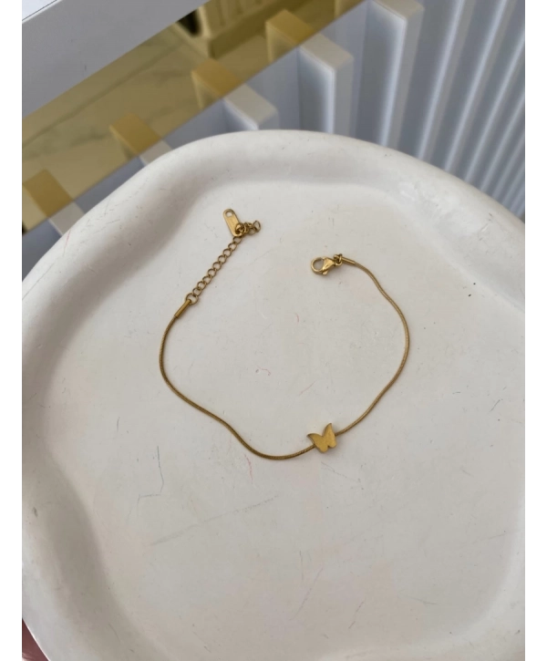 Çelik İnce Kelebek Bileklik