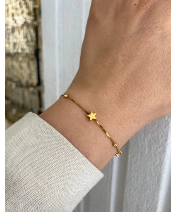 Çelik İnce Yıldız Bileklik