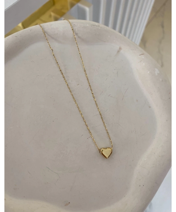 Çelik İnce Zincir Üzeri Minimal Kalp Kolye