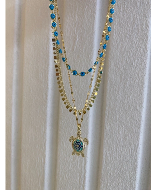 Çelik Kaplumbağa Kolye Kombini