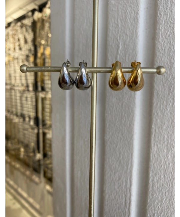 Çelik Küçük Boy Damla Küpe