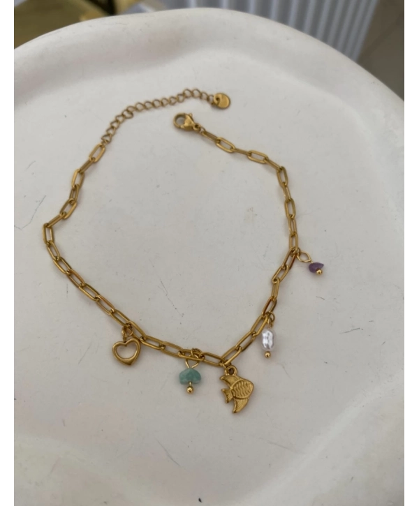 Çelik Sallantılı Ataç Zincir Üzeri Balık Figür Bileklik