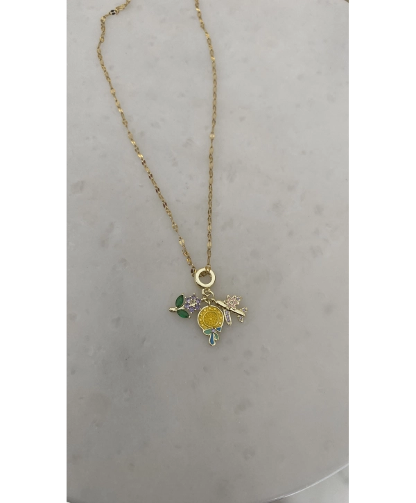 Çelik Şapka Detay Charm Kolye
