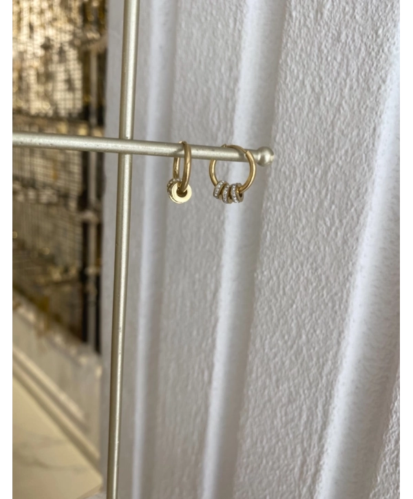 Çelik Zirkon Taş Detay Halka Küpe