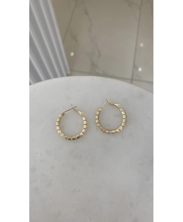 Cm Tırtıklı Silindir Model Halka Küpe